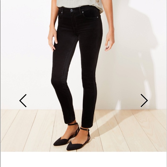 LOFT Pants - LOFT Black Velvet Modern Skinny Pants